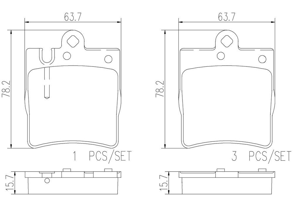 2005, 2004, 2003, 2002, 2001, 2000 Mercedes-Benz CLK320 2000-2005 Mercedes-Benz C230 Disc Brake Pad Set