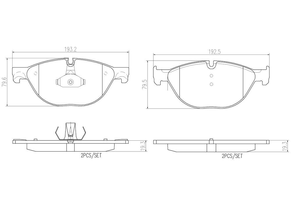 2013, 2012 BMW 528i GT Disc Brake Pad Set