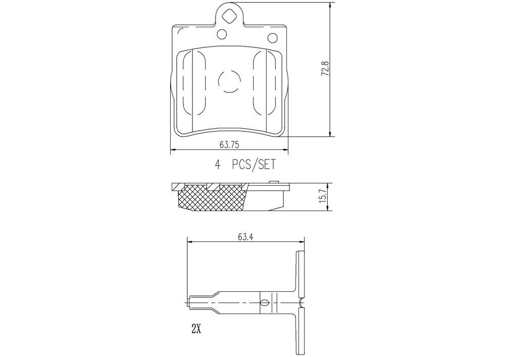 2008, 2007, 2006, 2005, 2004 Chrysler Crossfire Disc Brake Pad Set