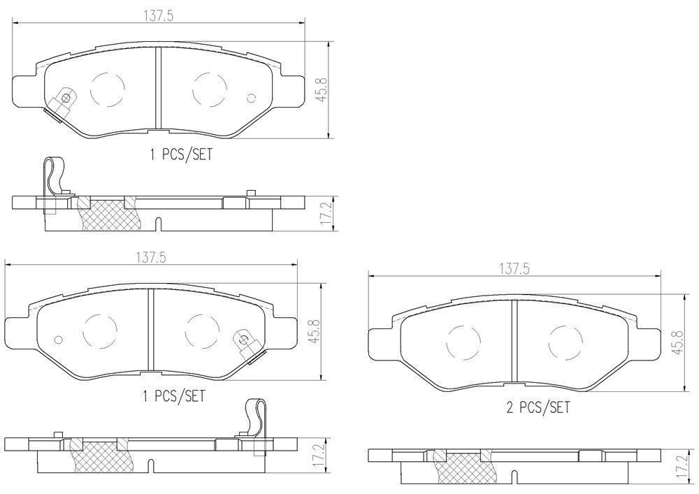 2014, 2013, 2012, 2011, 2010, 2009, 2008 Cadillac CTS Disc Brake Pad Set