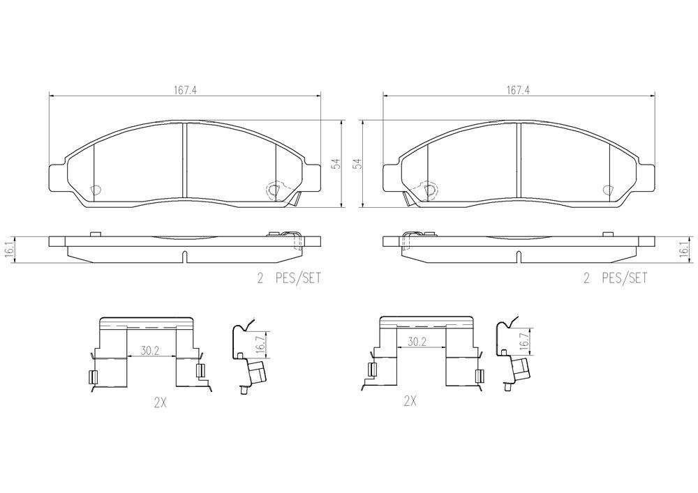 2008, 2007, 2006, 2005, 2004 GMC Canyon Disc Brake Pad Set