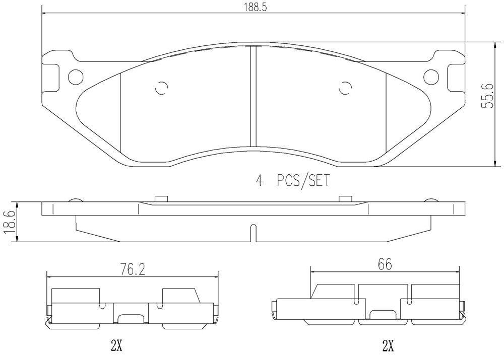 2006, 2005, 2004, 2003 Dodge Durango Disc Brake Pad Set