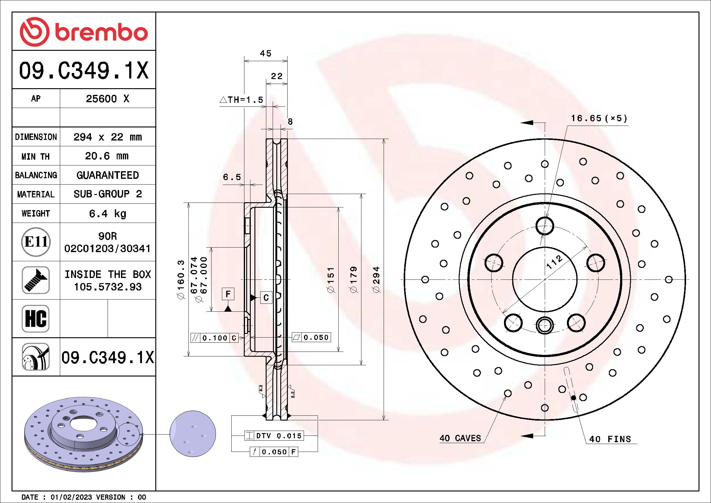 2021, 2020, 2019, 2018, 2017, 2016, 2015, 2014 Mini Cooper Disc Brake Rotor