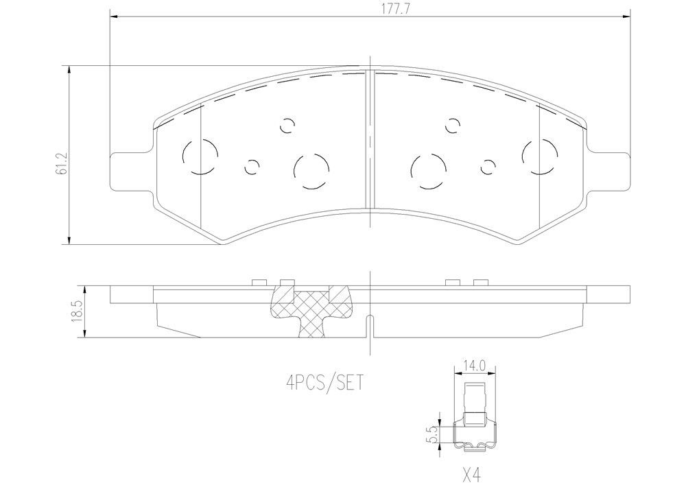 2009, 2008, 2007 Dodge Durango Disc Brake Pad Set