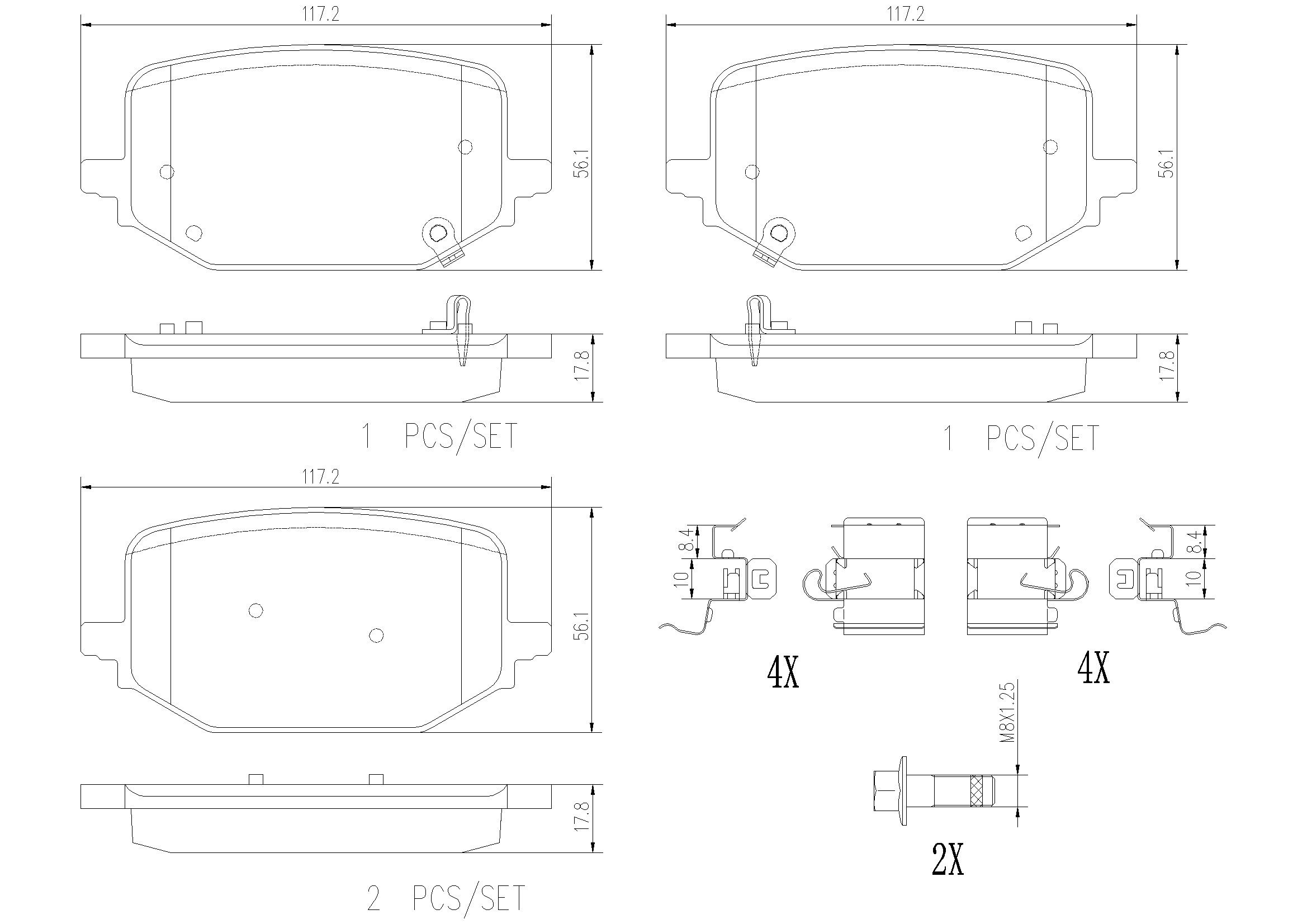 2022, 2021, 2020 Lincoln Aviator Disc Brake Pad Set