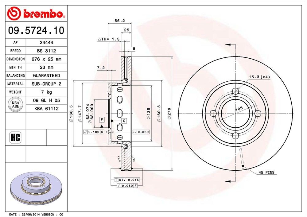 1995, 1994, 1993 Audi 90 Disc Brake Rotor