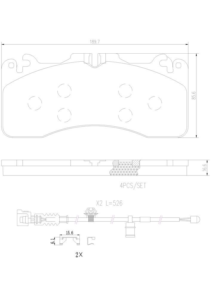 2020, 2019, 2018, 2017, 2016 Lexus GS F Disc Brake Pad Set