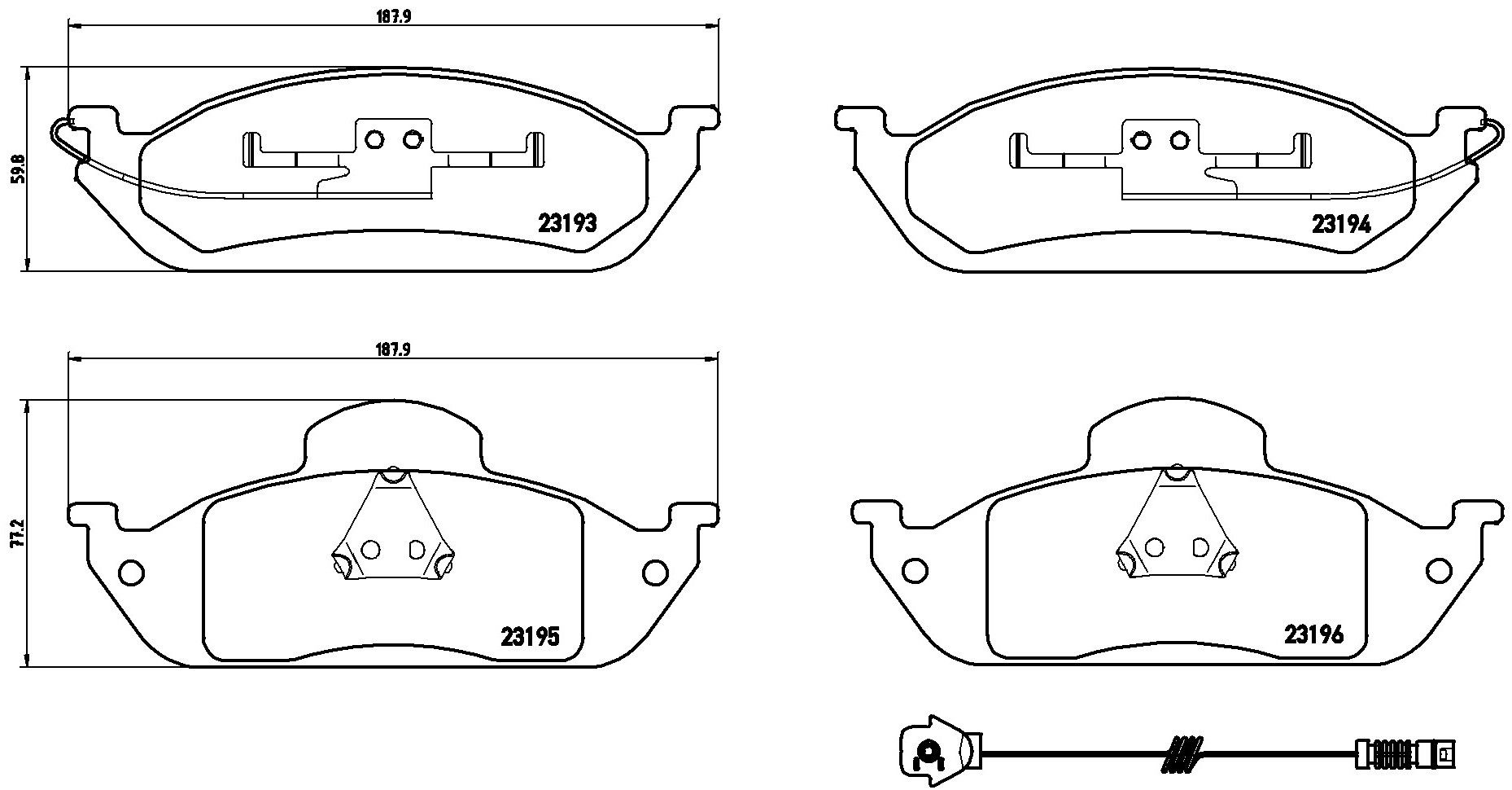 2003, 2002, 2001, 2000, 1999, 1998 Mercedes-Benz ML320 1998-2003 Mercedes-Benz ML320 Disc Brake Pad Set