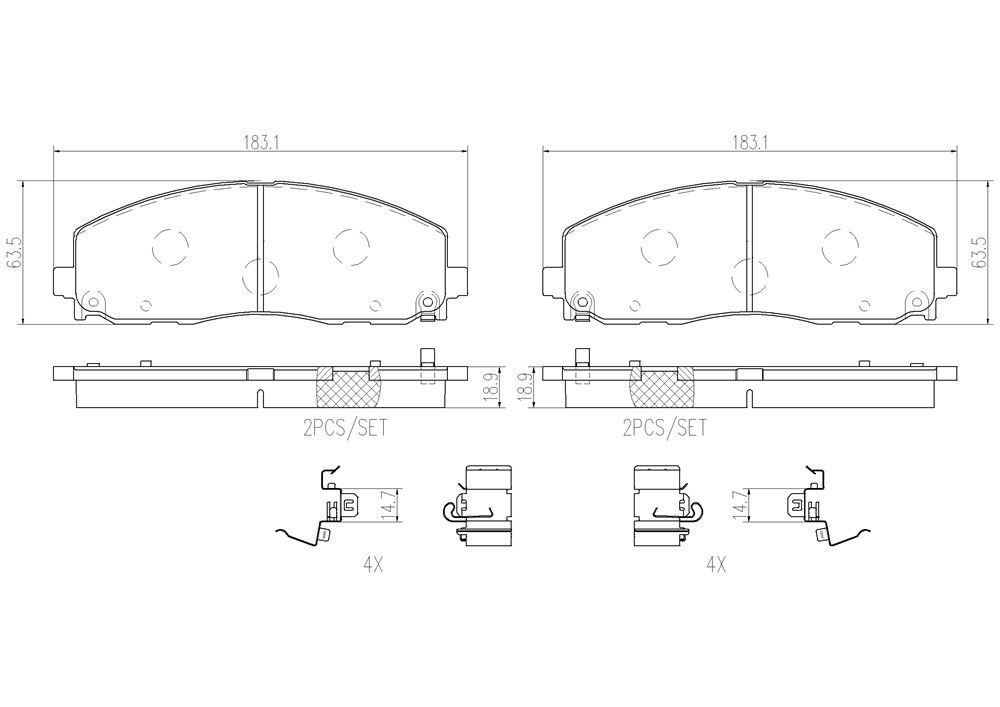 2023, 2022, 2021, 2020 Jeep Gladiator & Country Disc Brake Pad Set