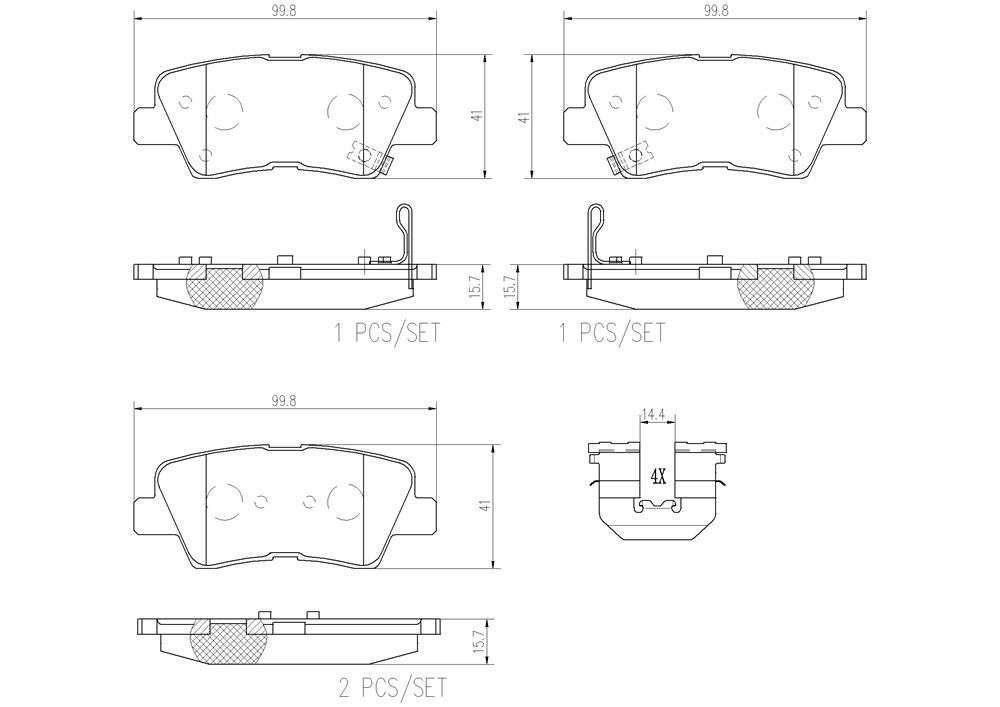 2020, 2019, 2018, 2017, 2016, 2015, 2014, 2013, 2012 Kia Optima Disc Brake Pad Set