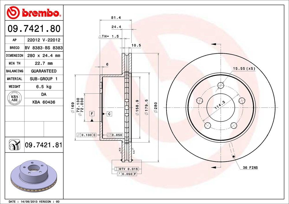 1999, 1998, 1997, 1996, 1995, 1994 Jeep Cherokee Disc Brake Rotor