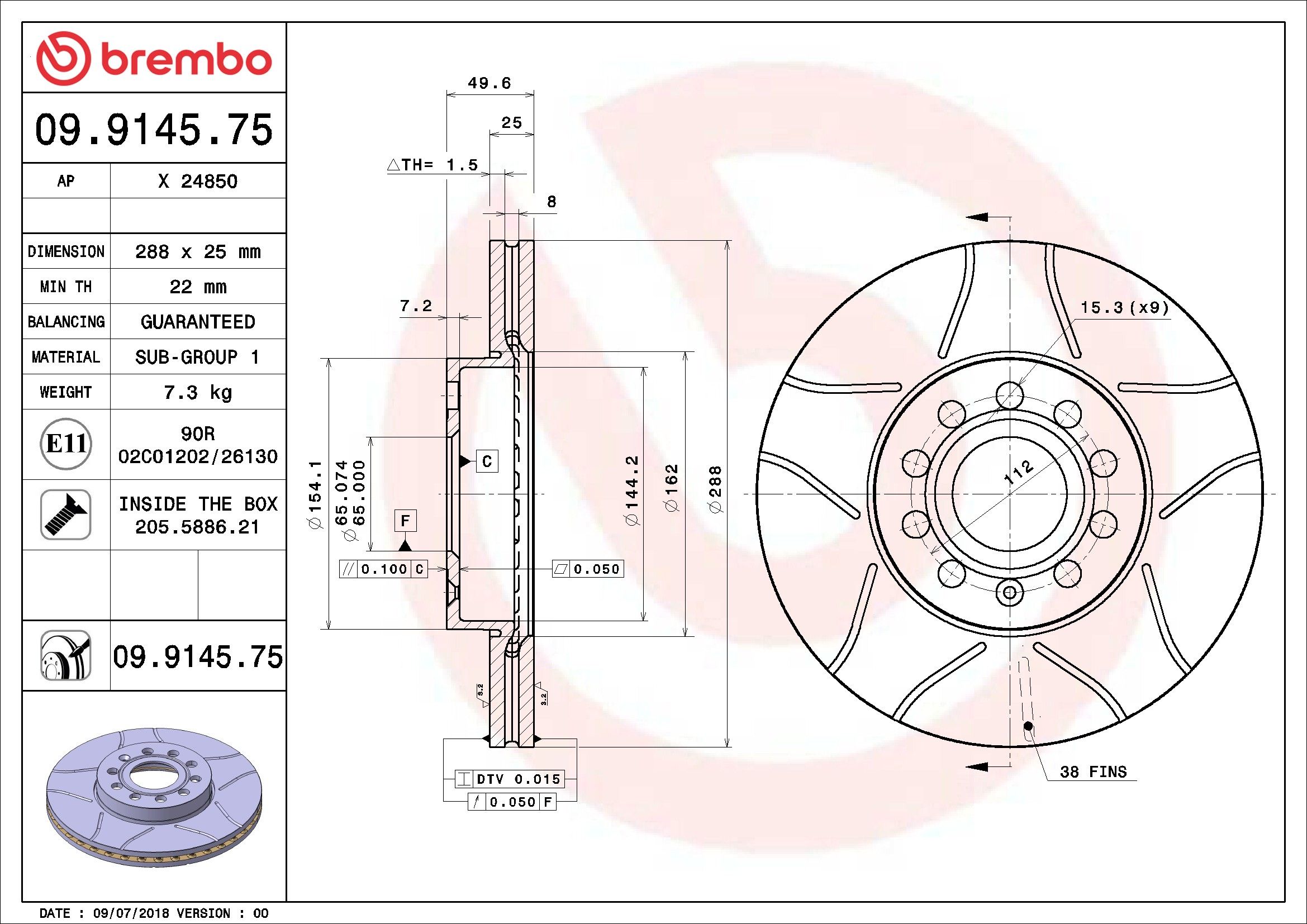2024, 2023 Audi RS3 Disc Brake Rotor