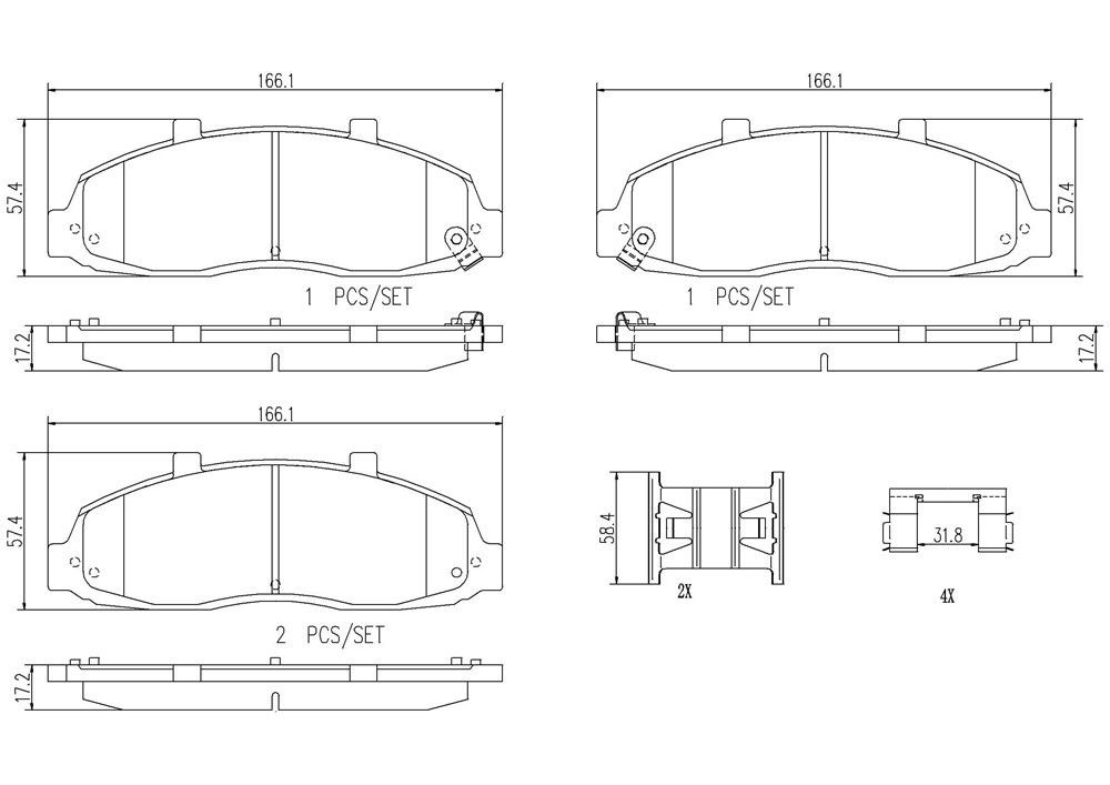 1999, 1998, 1997 Ford F-150 Disc Brake Pad Set