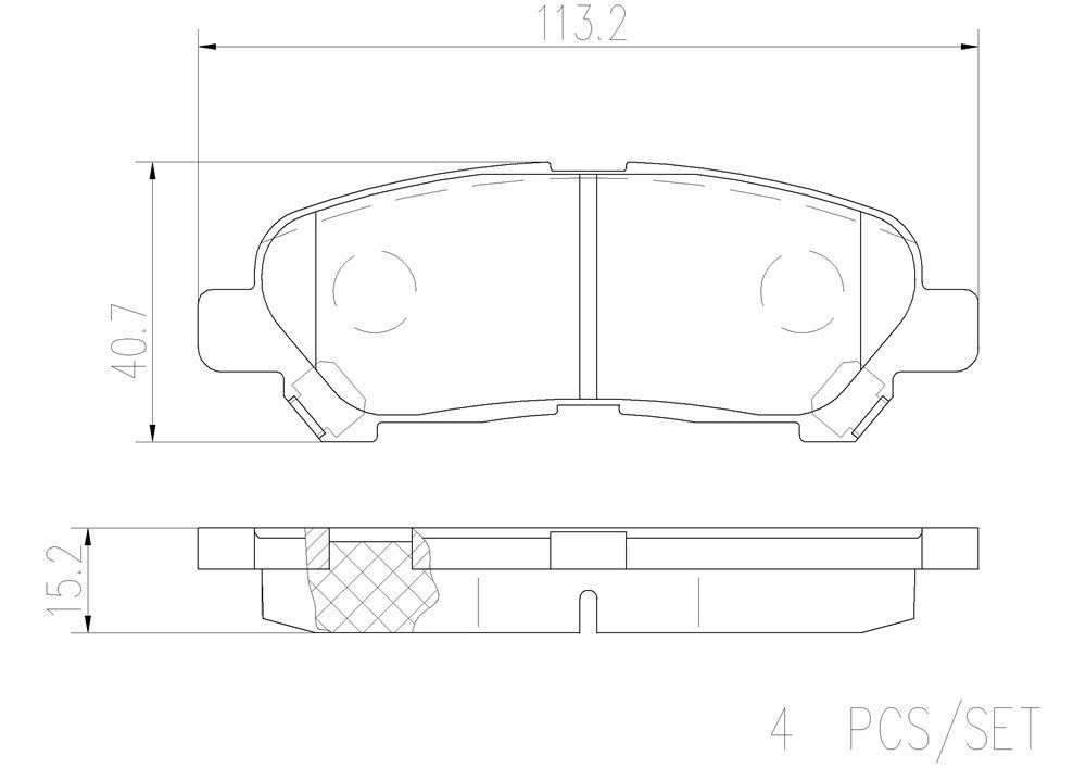 2013, 2012, 2011, 2010, 2009, 2008 Toyota Highlander Disc Brake Pad Set