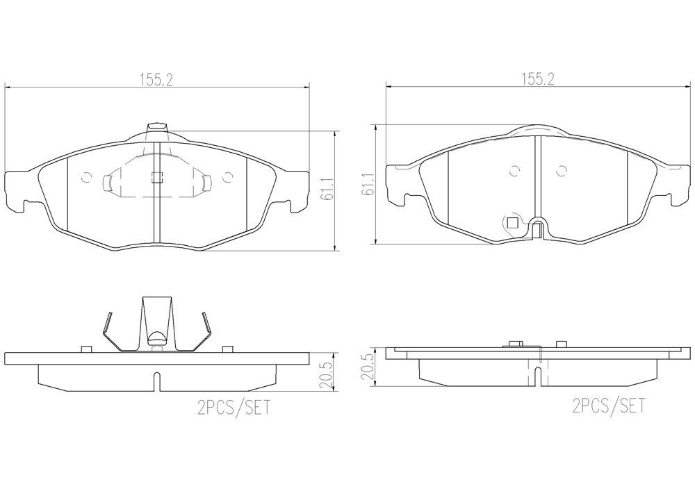 2006, 2005, 2004, 2003, 2002, 2001 Dodge Stratus Disc Brake Pad Set