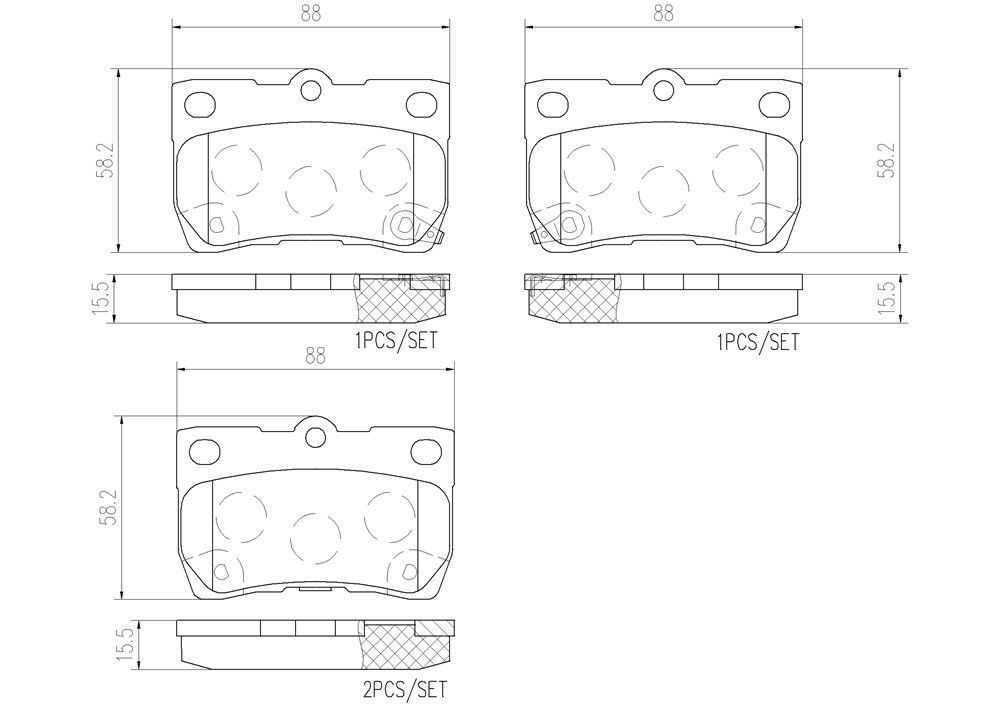 2007, 2006 Lexus GS430 Disc Brake Pad Set