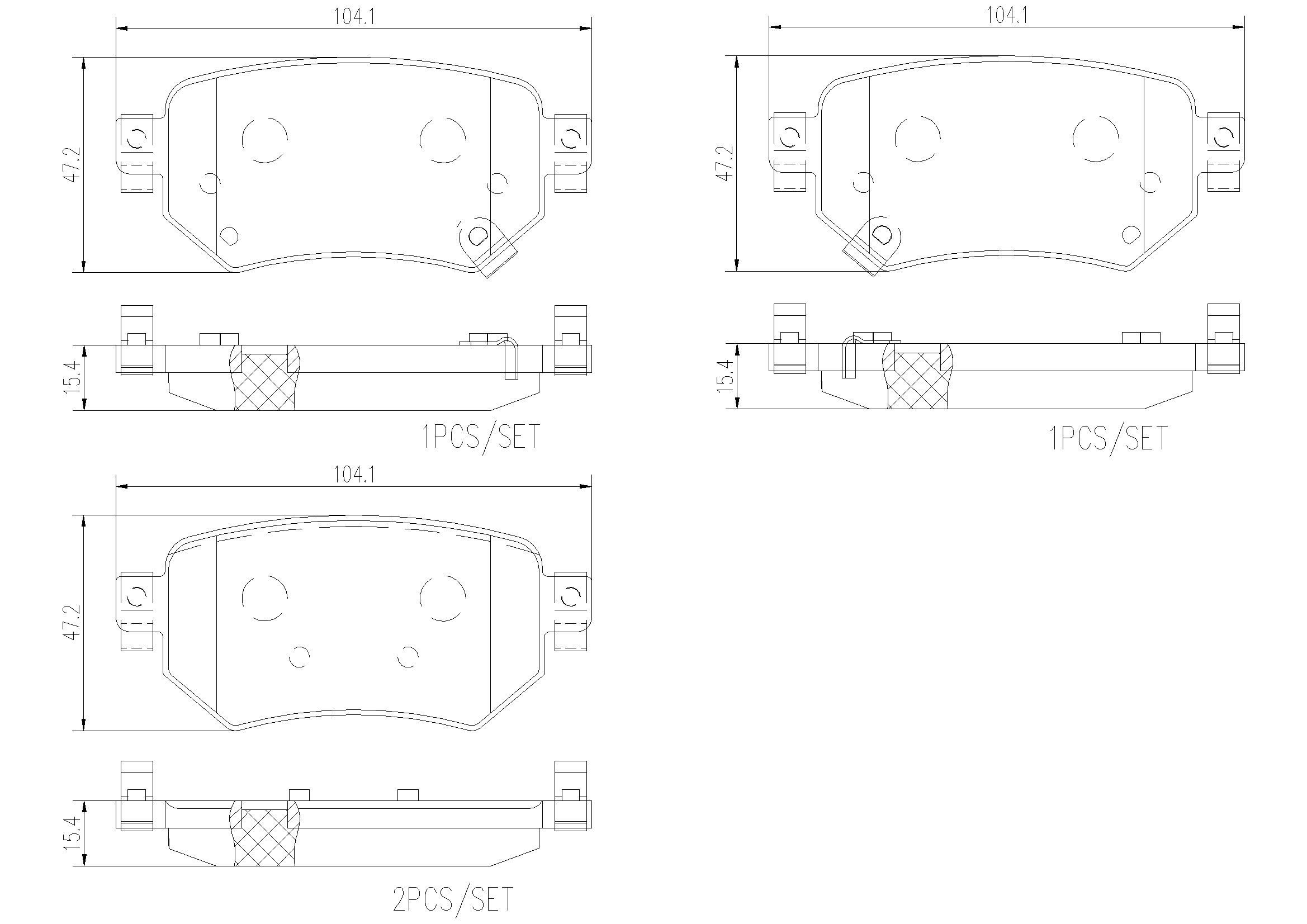 2021, 2020, 2019, 2018 Mazda 6 Disc Brake Pad Set