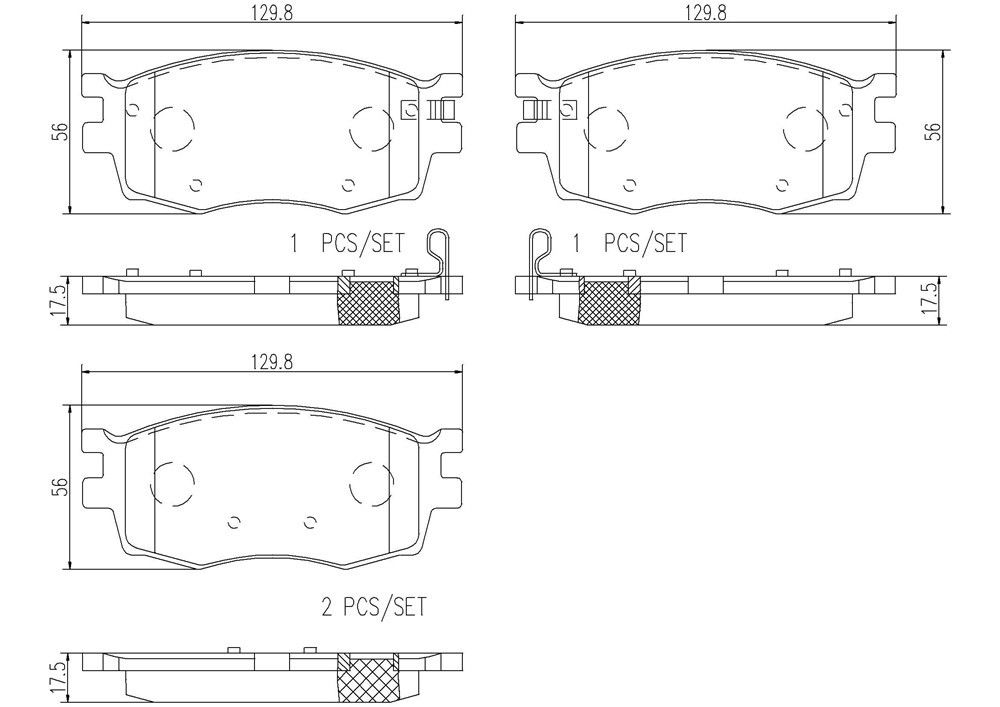 2011, 2010, 2009, 2008, 2007, 2006, 2005 Kia Rio Disc Brake Pad Set