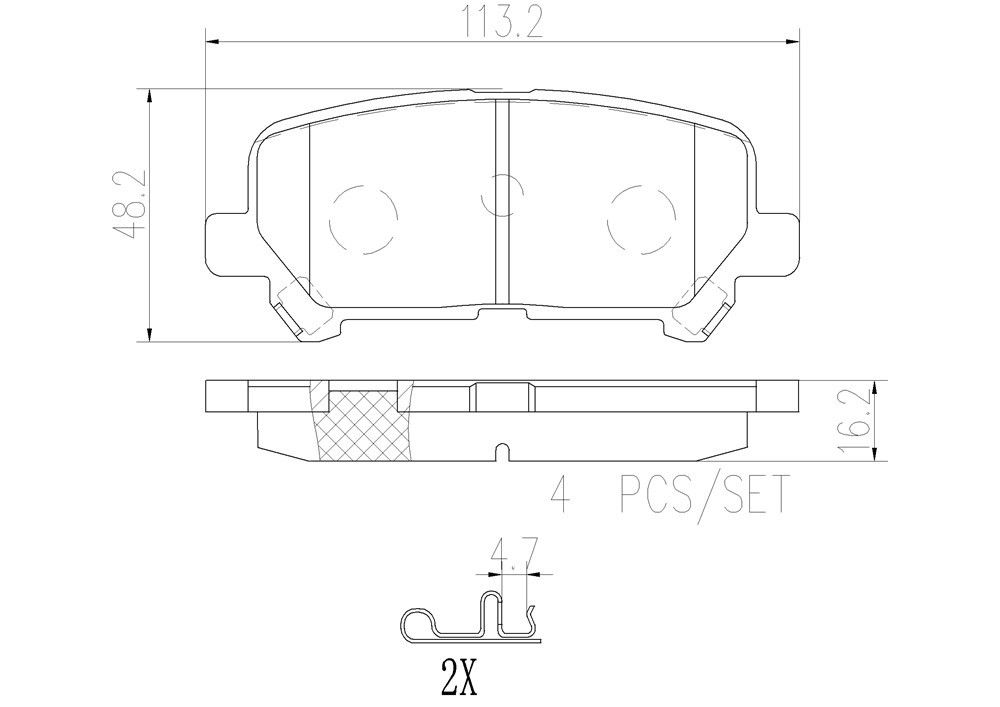 2011, 2010, 2009 Honda Pilot Disc Brake Pad Set