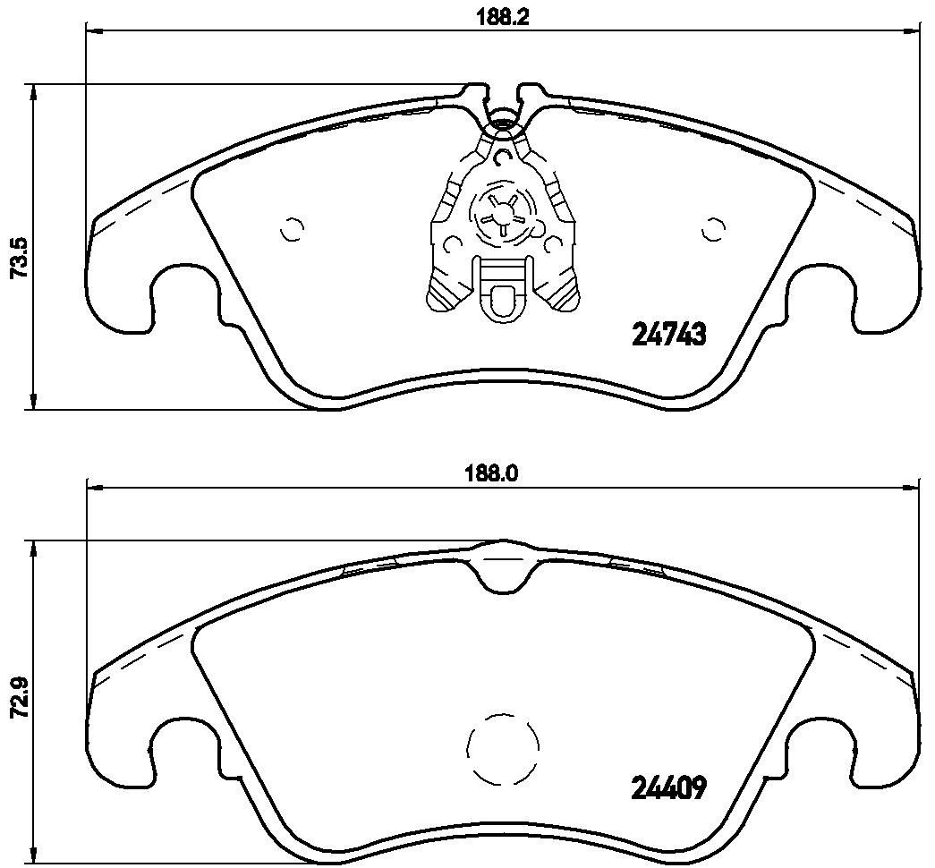 2017, 2016, 2015, 2014, 2013, 2012, 2011, 2010, 2009, 2008 Audi S5 Disc Brake Pad Set