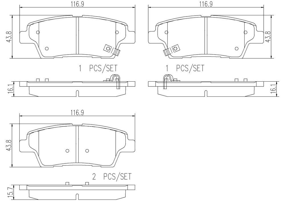 2017 Genesis G80 Disc Brake Pad Set