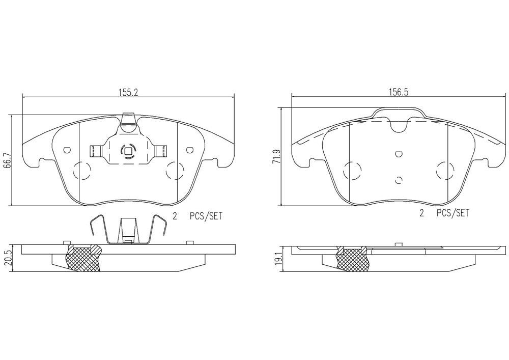 2016, 2015, 2014, 2013, 2012, 2011, 2010, 2009, 2008, 2007 Volvo S80 Disc Brake Pad Set