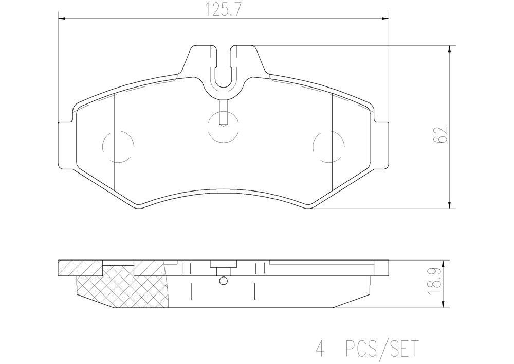 2006, 2005 Dodge Sprinter 3500 2005-2006 Mercedes-Benz G500 Disc Brake Pad Set