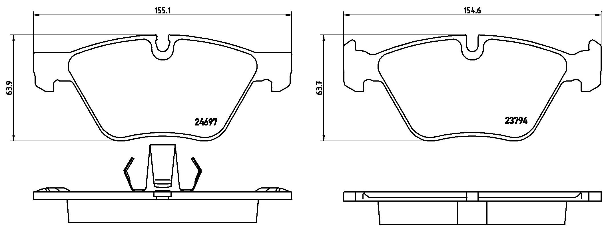 2016, 2015, 2014, 2013, 2012, 2011 BMW 528i Disc Brake Pad Set