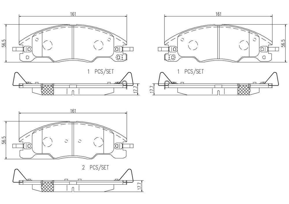 2011, 2010, 2009, 2008 Ford Focus Disc Brake Pad Set