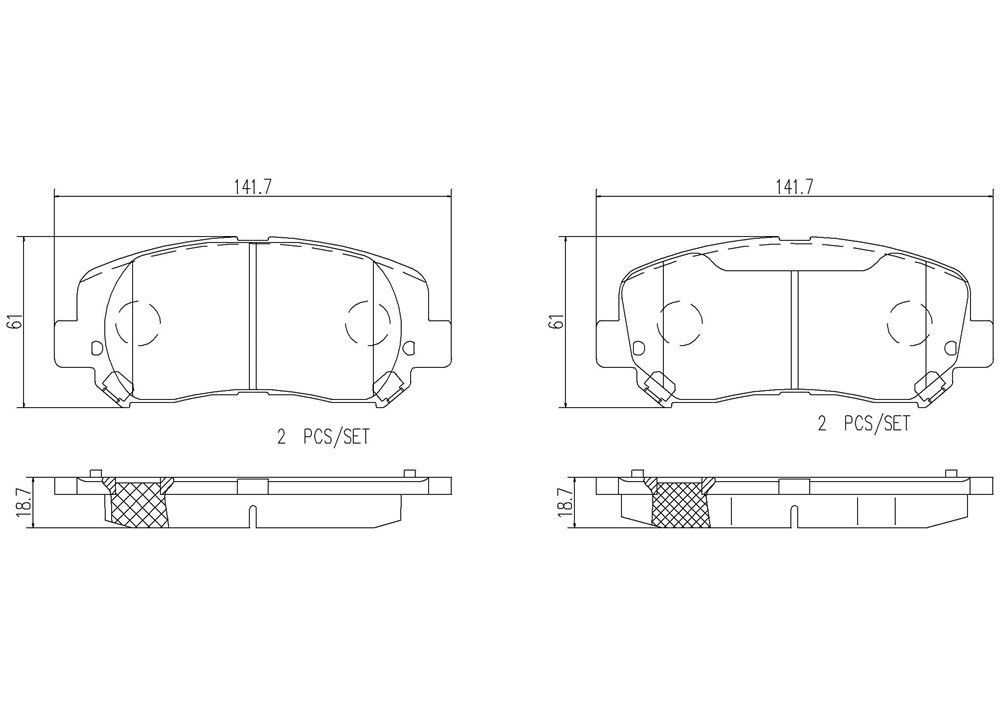 2017, 2016, 2015 Chrysler 200 Disc Brake Pad Set