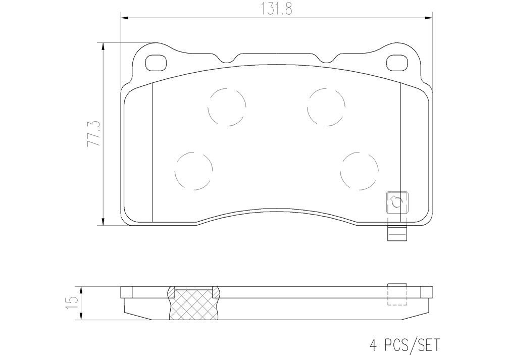 2021, 2020, 2019, 2018, 2017, 2016, 2015, 2014, 2013, 2012 Tesla S Disc Brake Pad Set