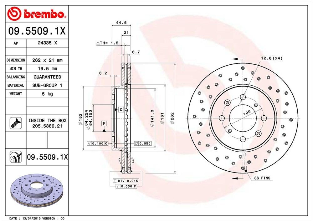 2001, 2000, 1999, 1998, 1997, 1996, 1995, 1994, 1993, 1992, 1991, 1990 Acura Integra Disc Brake Rotor