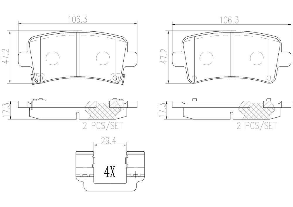 2011, 2010 Saab 9-5 Disc Brake Pad Set