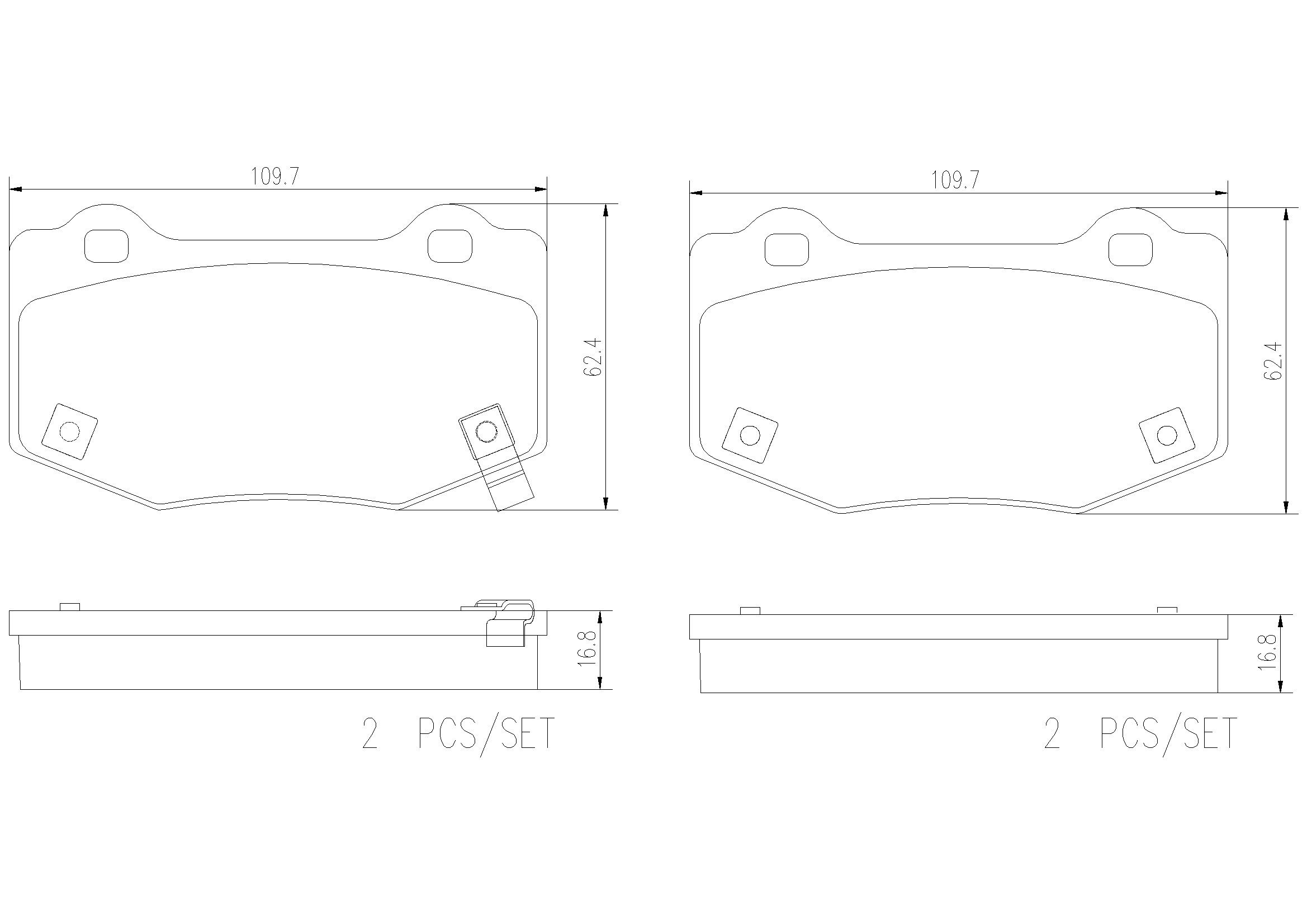 2019, 2018, 2017, 2016, 2015 Ford Mustang Disc Brake Pad Set