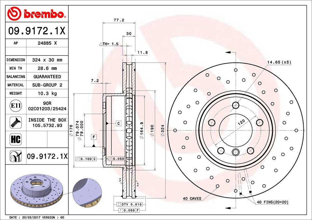 2010, 2009, 2008 BMW 528i Disc Brake Rotor