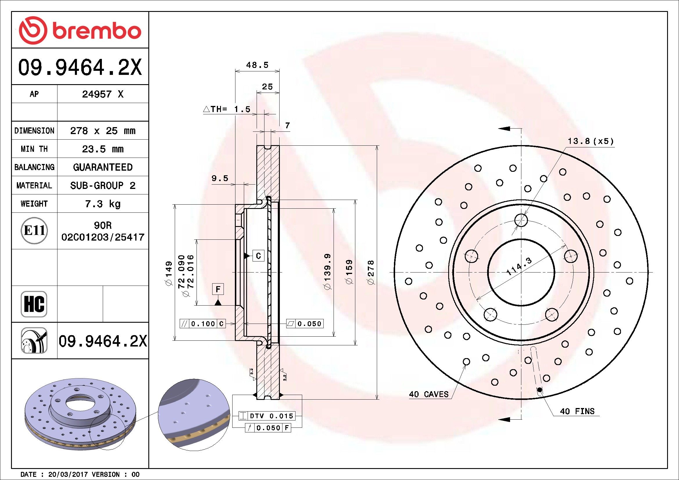 2013, 2012, 2011, 2010, 2009, 2008, 2007, 2006, 2005, 2004 Mazda 3 Disc Brake Rotor