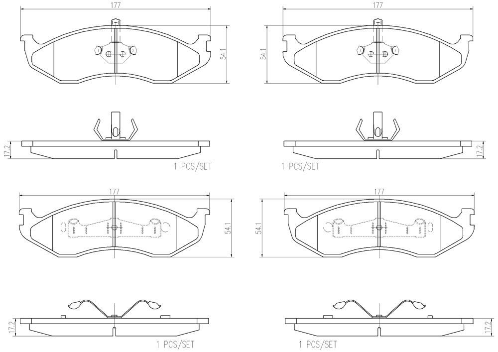2002, 2001, 2000, 1999, 1998, 1997, 1996, 1995, 1994, 1993, 1992, 1991, 1990 Chevrolet Astro Disc Brake Pad Set