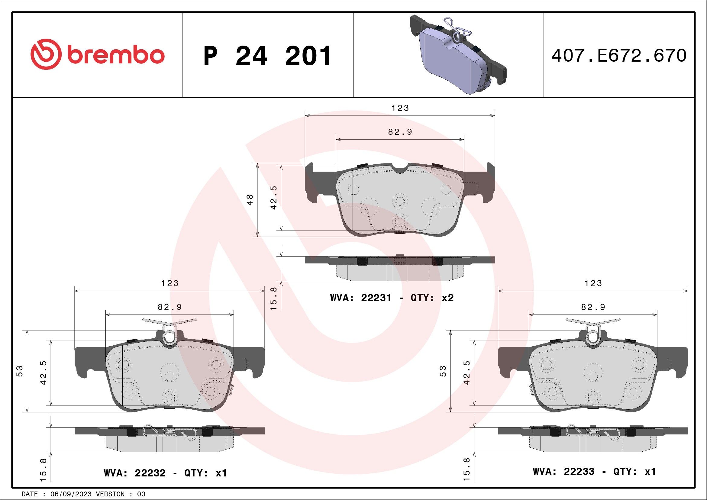 2020, 2019, 2018, 2017, 2016, 2015, 2014, 2013 Ford Fusion Disc Brake Pad Set