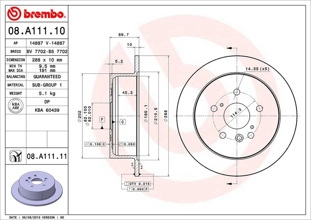 2006, 2005, 2004 Lexus RX330 Disc Brake Rotor
