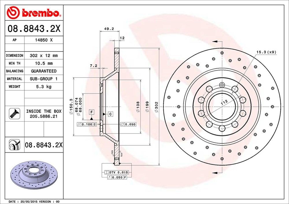 2011, 2010 Audi S6 Disc Brake Rotor