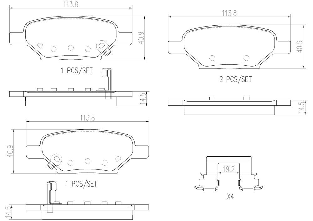 2007, 2006, 2005, 2004 Saturn Ion Disc Brake Pad Set
