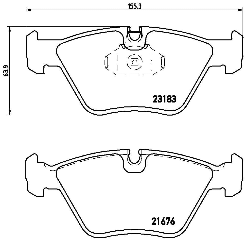 2006-2008 BMW 330Ci Disc Brake Pad Set Brembo