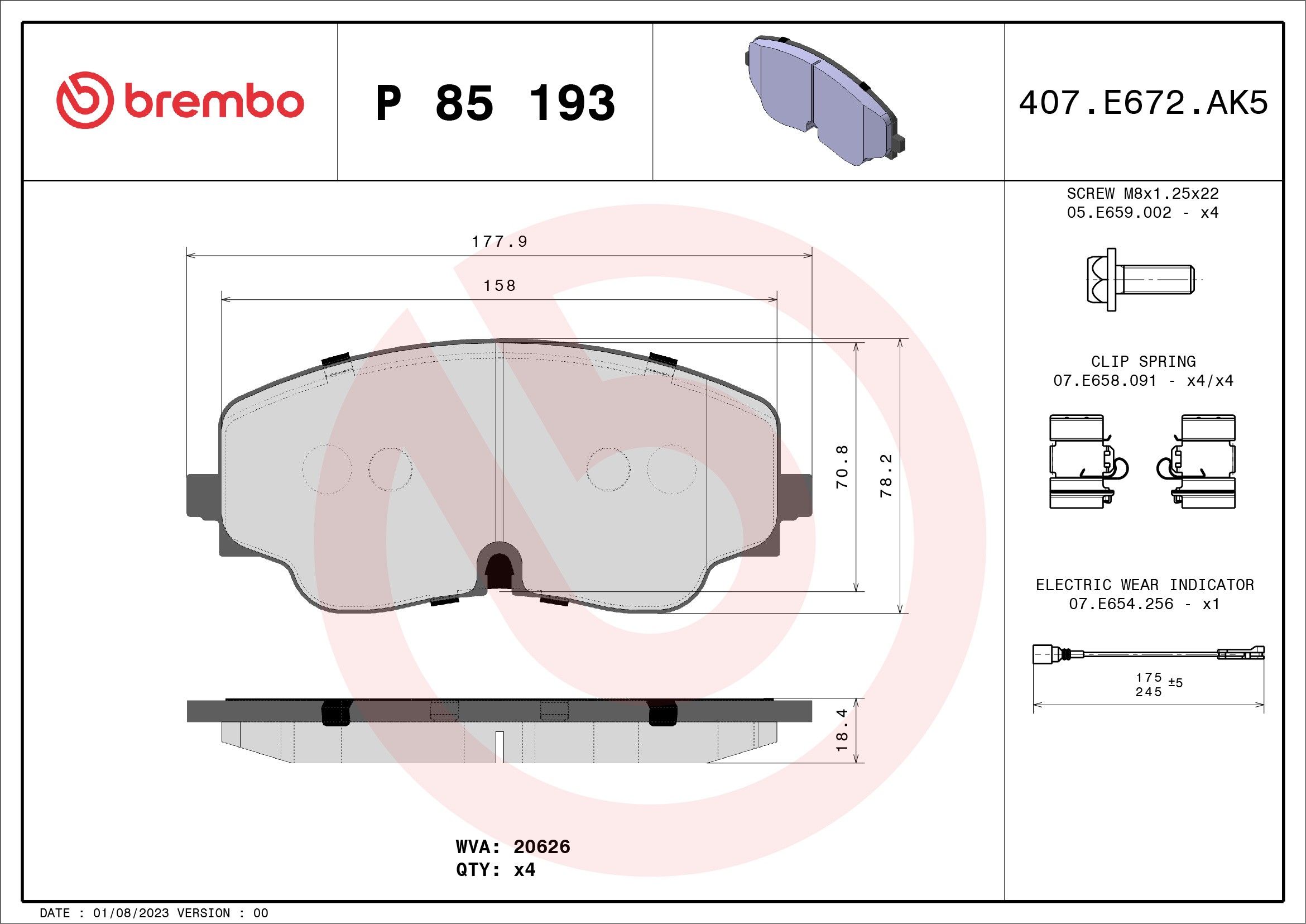 2024, 2023 Audi RS3 Disc Brake Pad Set