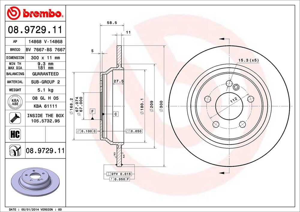 2006, 2005, 2004, 2003 Mercedes-Benz CL500 2003-2006 Mercedes-Benz CL500 Disc Brake Rotor