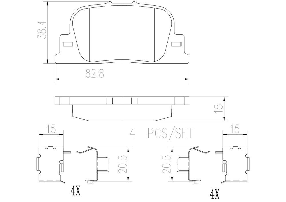 2001, 2000, 1999 Lexus ES300 Disc Brake Pad Set