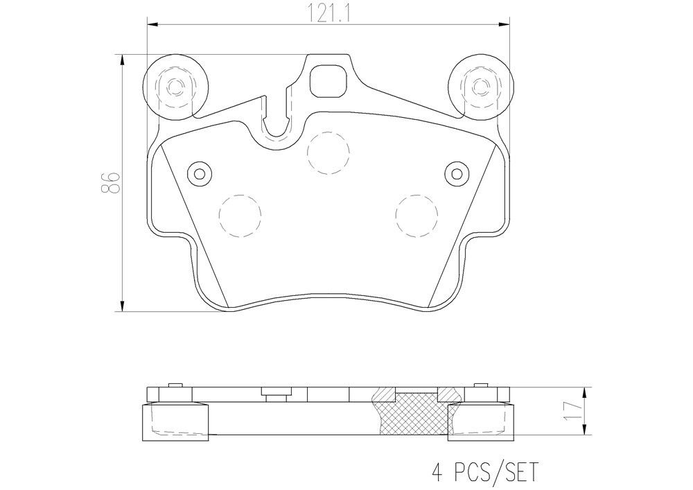 2012, 2011, 2010, 2009, 2008, 2007, 2006, 2005 Porsche Boxster Disc Brake Pad Set