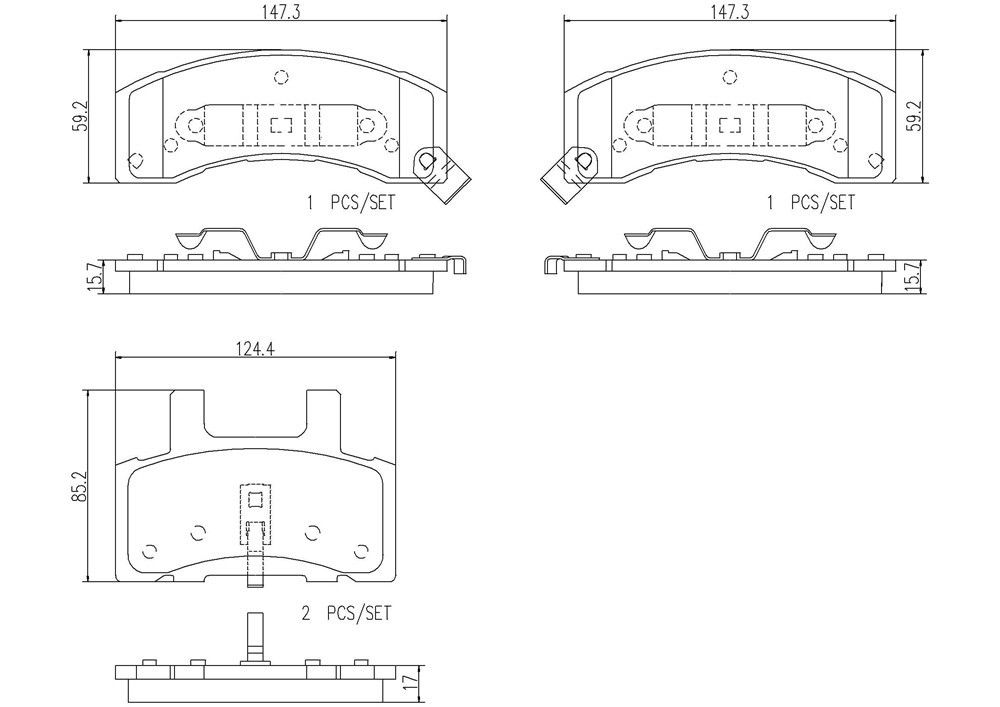 2000, 1999, 1998, 1997, 1996, 1995, 1994, 1993, 1992, 1991, 1990, 1989, 1988 GMC C3500 Suburban Disc Brake Pad Set