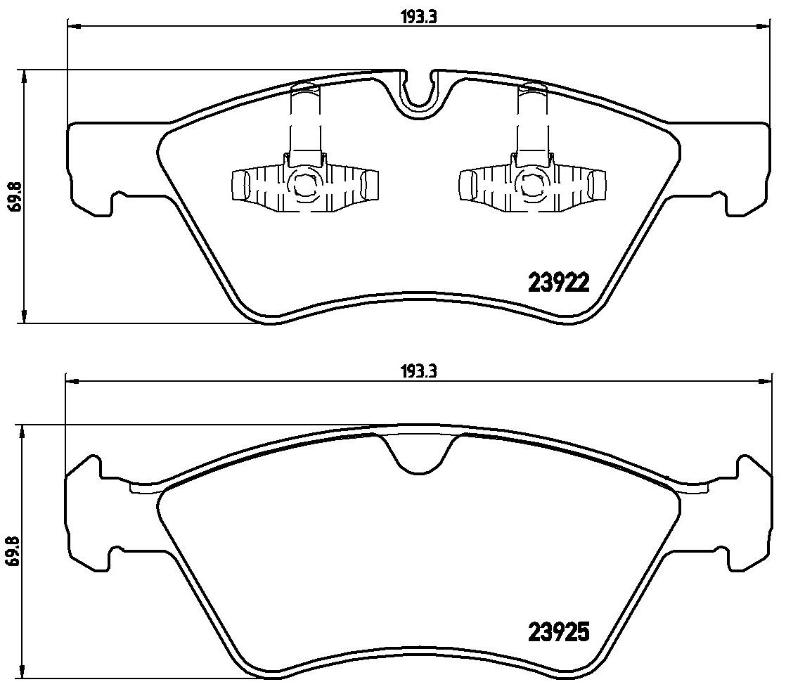 2009, 2008, 2007 Mercedes-Benz ML320 2007-2009 Mercedes-Benz E550 Disc Brake Pad Set