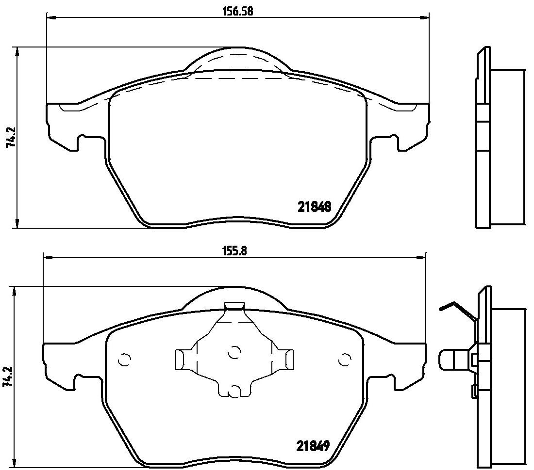 2006, 2005, 2004, 2003, 2002, 2001 Audi TT Disc Brake Pad Set