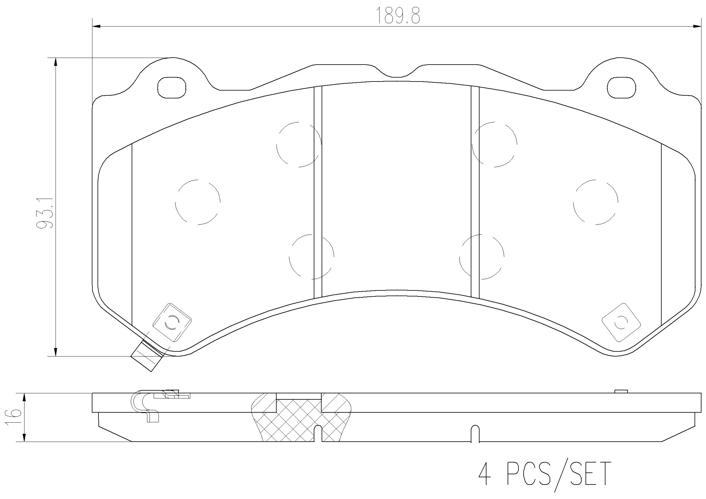 2024, 2023, 2022, 2021, 2020, 2019, 2018 Dodge Durango Disc Brake Pad Set